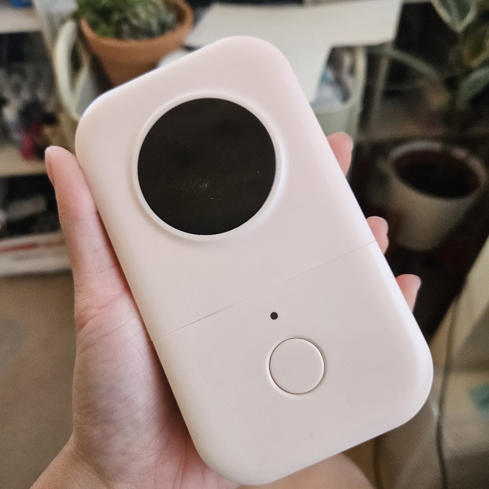 phomemo label pink printer with roll